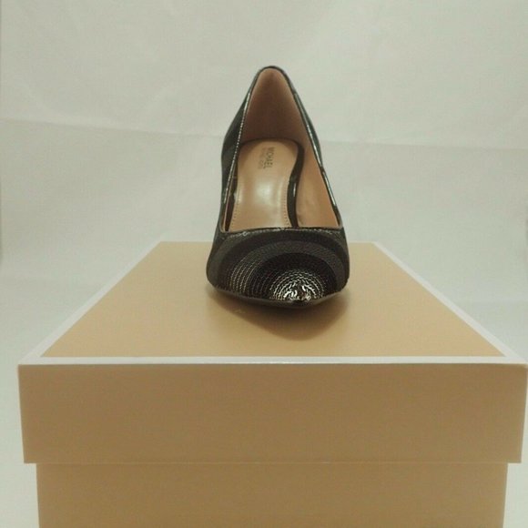 NIB MICHAEL KORS 40R6MFMP3D BLK & SLV PUMP 6.5 - Picture 6 of 8